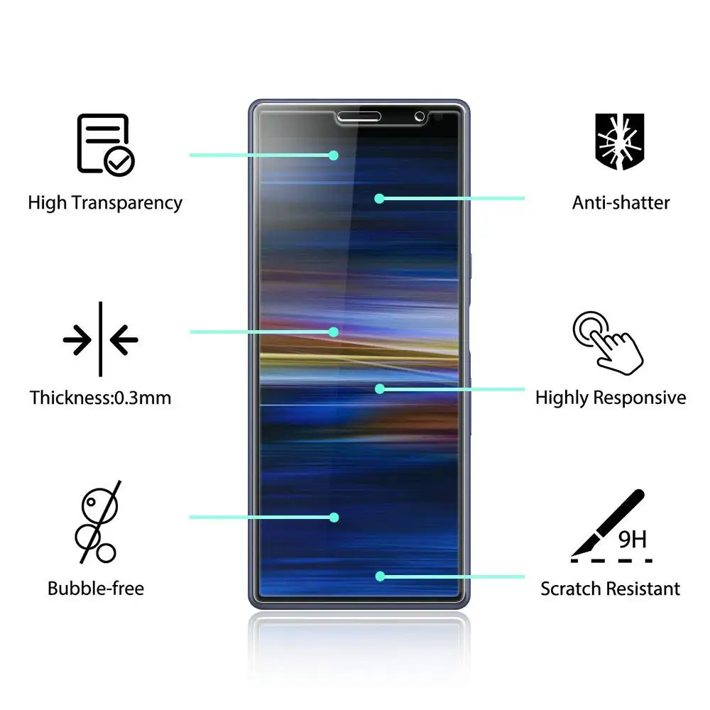 6D 9H полное покрытие закаленное стекло для SONY Xperia 1 ACE X1 Защита экрана 10 plus X10 +