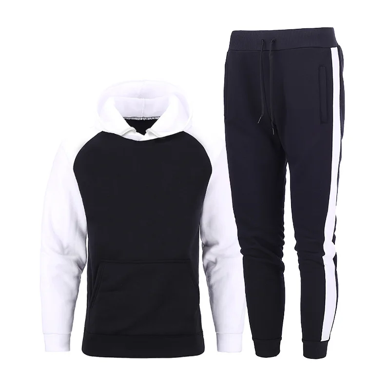 

202 Tracksuit Men Fashion Men's Sportswear Color Splice Hoodie Vetement Homme Jogging Homme 2-piece Set Hooded Sweatshirt Men