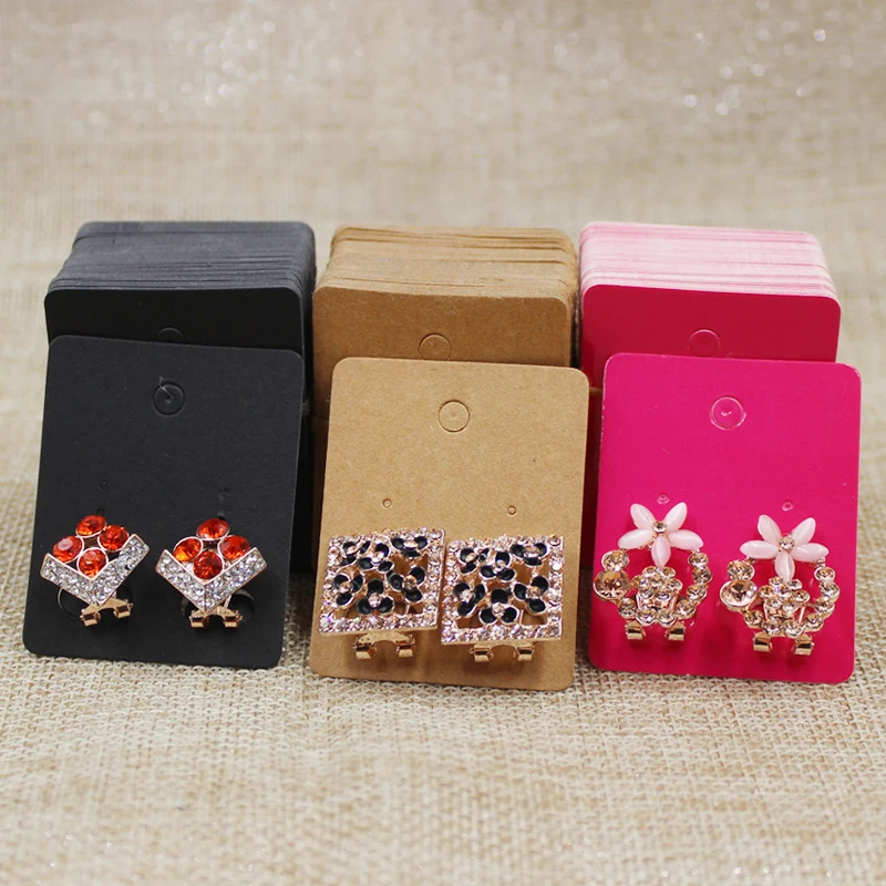 

5*4cm blank paper claw stud earring package card black/kraft/white paper display card for earring 200pcs per lot