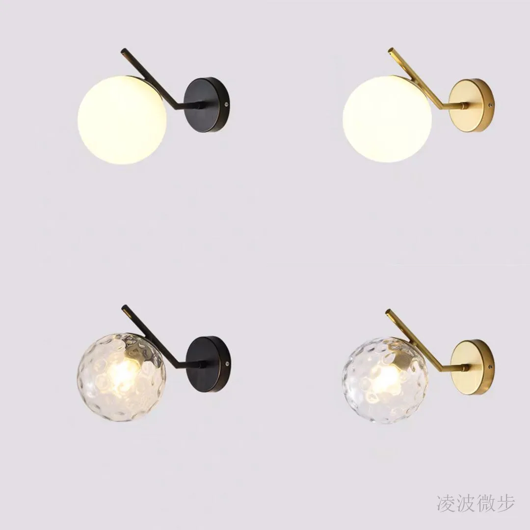 

Nordic wall lamp creative living room study corridor corridor lamp bedside wall lamp molecular magic bean glass wall lamp