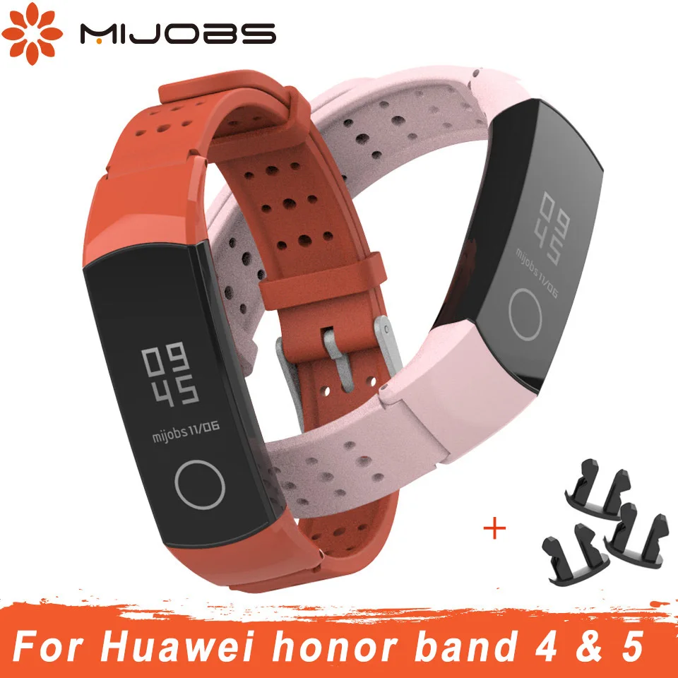 Mijobs силиконовый спортивный ремешок для huawei Honor Band 4 сменный Браслет для Honor Band 4 ремень Смарт-часы аксессуары