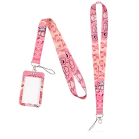 ad1284 cute axolotl lanyard for keys chain id card cover pass phone charm badge holder key ring straps accessories
