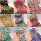 Натуральный градиент Турмалин Агат Цитрон Аметист бусина граненый круглый драгоценный камень маленькие бусины для изготовления ювелирных изделий браслет Ne