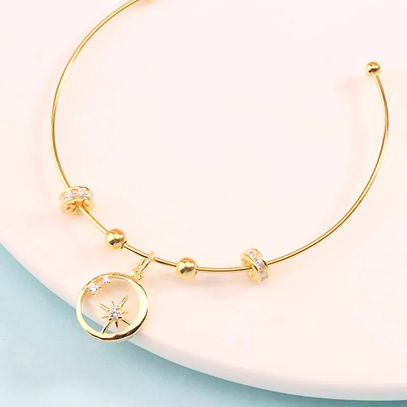 Подлинные настоящие однотонные браслеты манжеты для бусин из чистого серебра