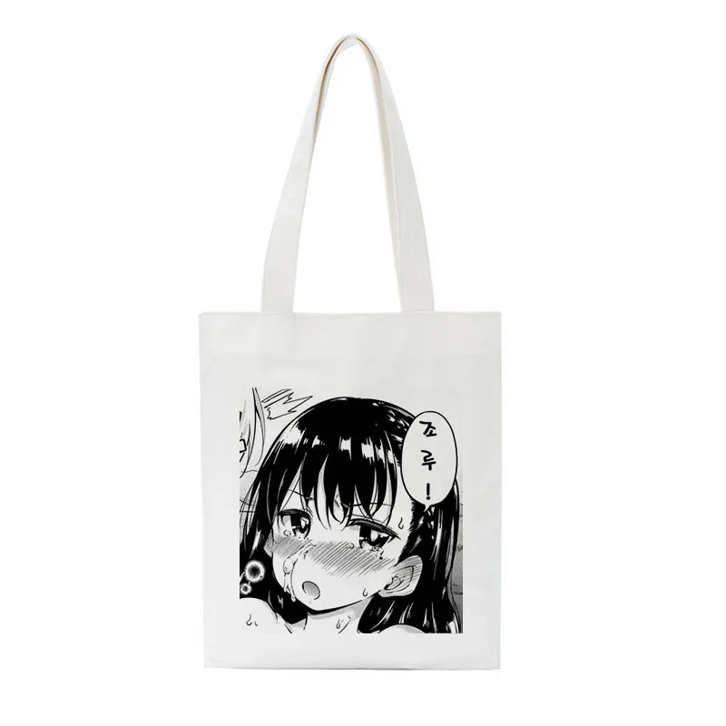 Японский большой емкости Повседневный Harajuku корейский ulzzang холщовые Модные женские колледж мультфильм Забавный панк сумки с принтом через плечо - Цвет: 3