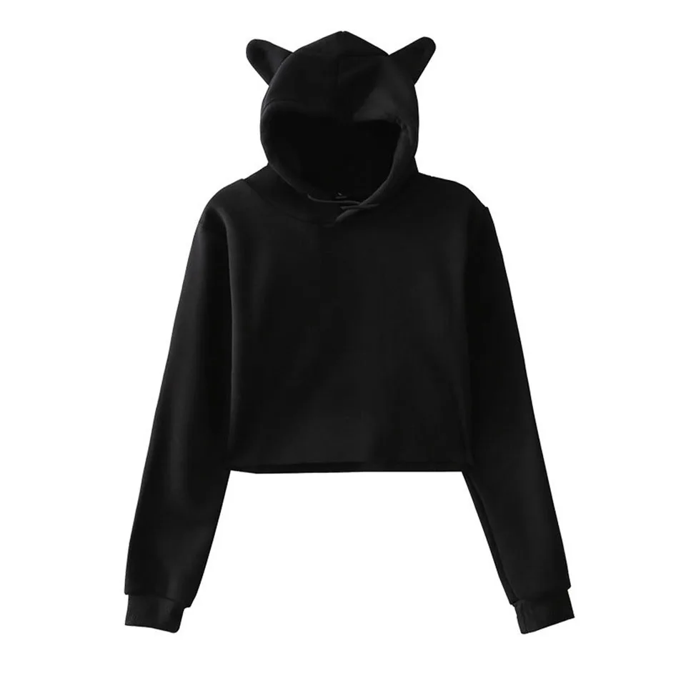 Women's Hoodie Female Loose Solid Short Sweatshirts 2021 Autumn Woman's Hoodies Lady Fashion Harajuku Pink Tops