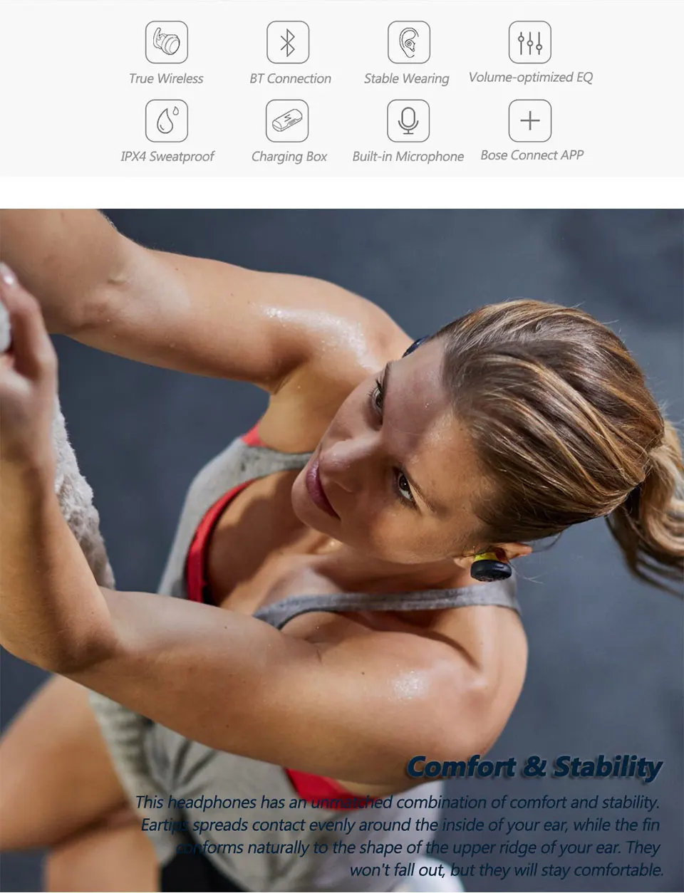 Bose SoundSport Free True беспроводные Bluetooth наушники TWS спортивные наушники водонепроницаемые наушники гарнитура с микрофоном