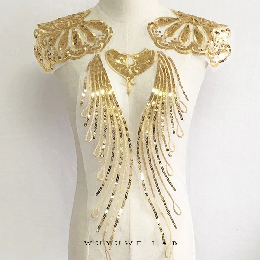 1 шт. кружевная ткань с золотыми блестками изысканная сетчатая вышивка