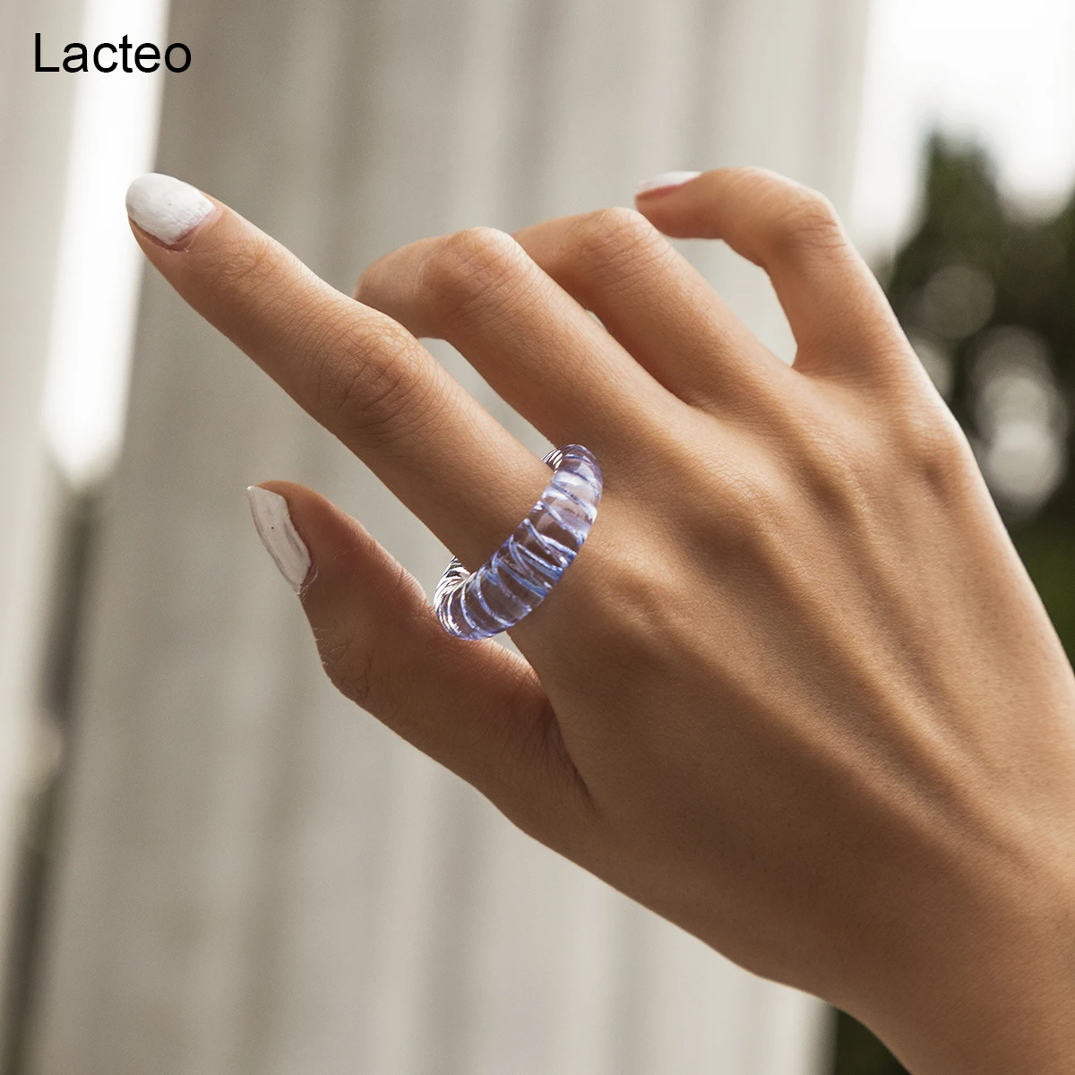 

Lacteo 4 Color Style Acrylic Thread Charm Rings For Women 2021 Fashion Trendy Finger Jewelry Decoration Accessories