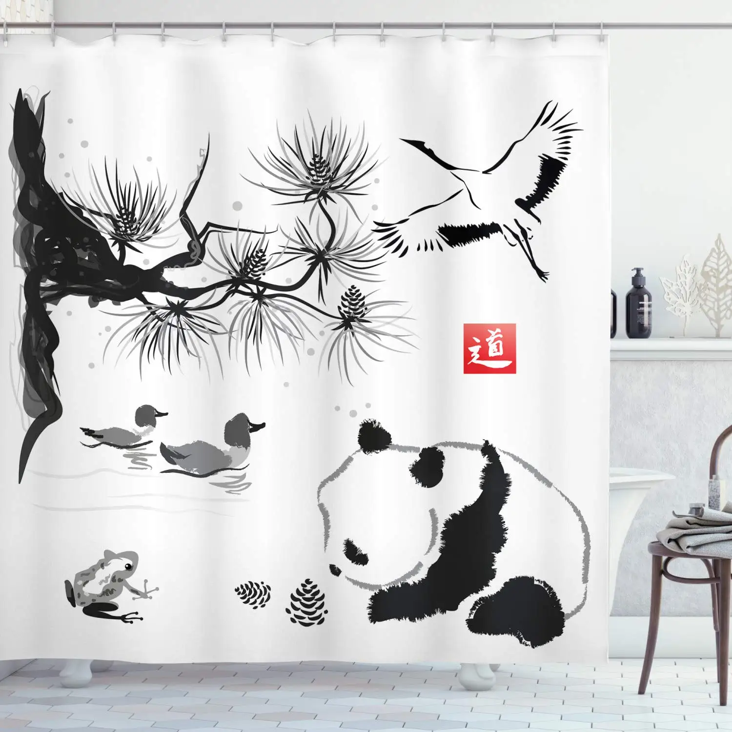 Азиатский Декор Коллекция птица кедр панда Медведь Традиционная японская