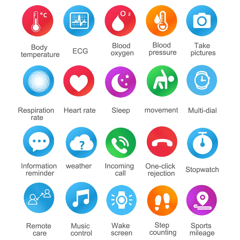 Смарт часы с ЭКГ Bluetooth вызовы температура тела для мужчин и женщин спортивный
