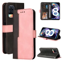 leather case for oppo reno 6 5 pro plus 4z 5z 5g find x3 x2 lite realme 8 c20 c21 6i 5i c3 f19 a54 a74 flip splicing cover