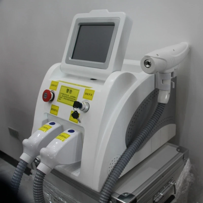 

Портативный аппарат для удаления волос IPL OPT SHR, лазер 2 в 1 с выключателем, аппарат для удаления татуировок ND YAG с двумя ручками