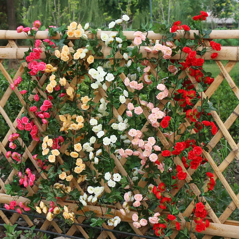 Zerolife Aritficial Flowers Garland Rose Flower Wall For Home Decorations Wedding Fake Vine Ivy Christmas Noel | Дом и сад