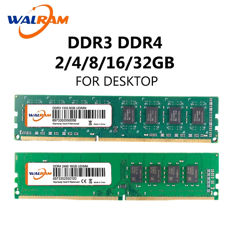 WAL ОЗУ ddr2 2 Гб dimm intel memoria RAM ddr3 8 1600 МГц 16 ГБ 2666 ddr4 3200 32 4 2133 2400 память для настольного
