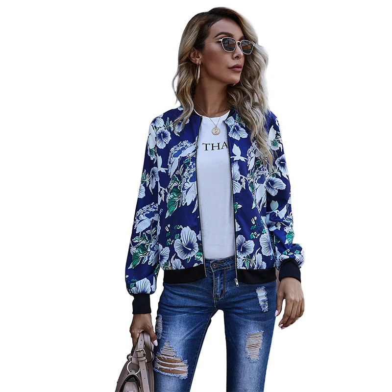 

Fashion casual print baseball jacket