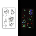 Водостойкая Временная светящаяся тату-наклейка, бриллиантовый гриб, солнце, звезда, флэш-тату, искусственная тату для детей, женщин, мужчин