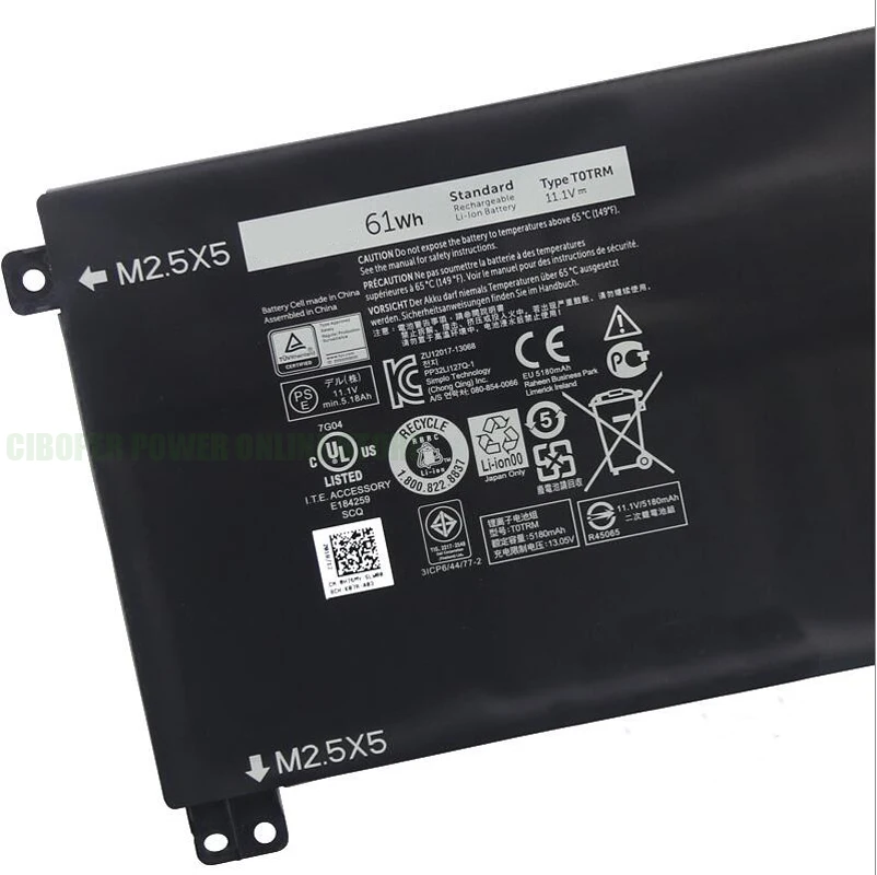 CP Genuine Laptop Battery T0TRM 11.1V/61Wh For XPS 15 9530 Precision M3800 TOTRM H76MV 7D1WJ | Компьютеры и офис