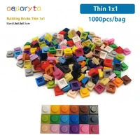 aquaryta 1000pcs building bricks parts palte 1x1 with 1 stud compatible 3024 diy educational assemblage toys gift for children