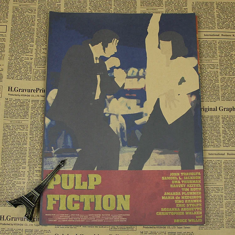 

Quentin Tarantino, director of pulp fiction retro classic old movie poster bar decoration painting