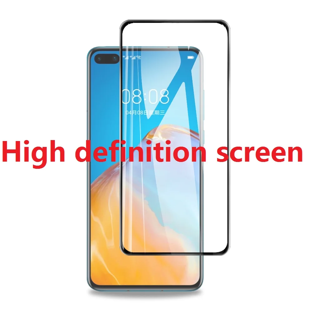

ROFI Glass Film for Huawei P40 P40 Pro Full Coverage Screen Protector HD Transparent Ultra Slim 9H Tempered Glass Curved Screen