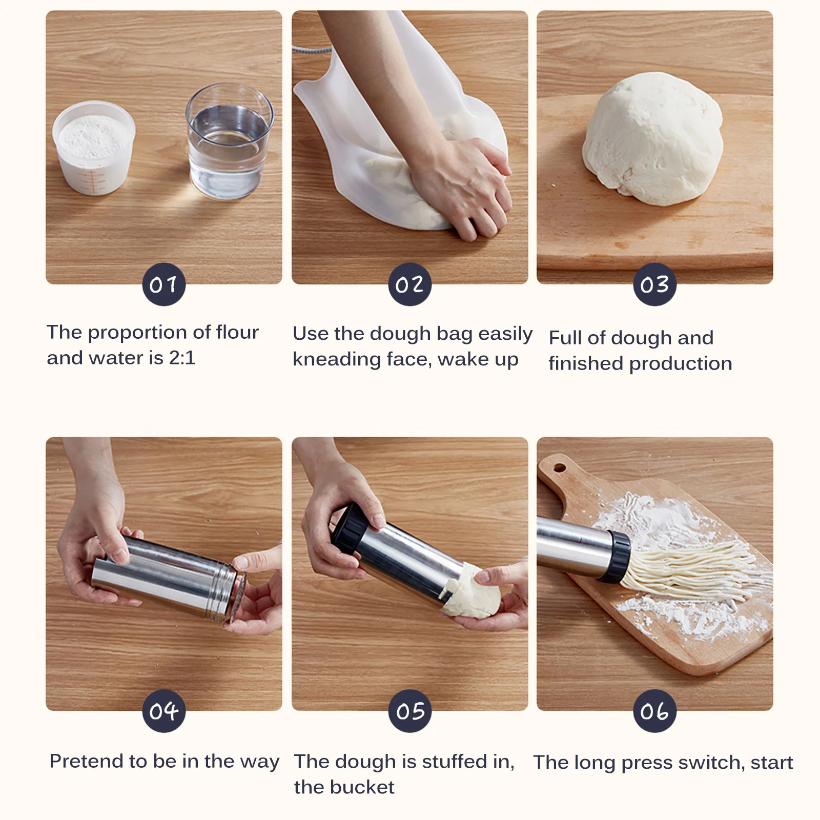 Перезаряжаемая машинка для лапши с батареей большой емкости 1500 мАч. 3 модели лапши. Пистолет для приготовления пасты. Маленькая и легкая машина.