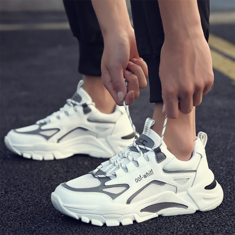 

2020 Winter Men Shoes Autumn Trend Flying Mesh Lace-Up Wear-Resistangt Lightweight Breathable Trainer Outdoor Running Sneakers