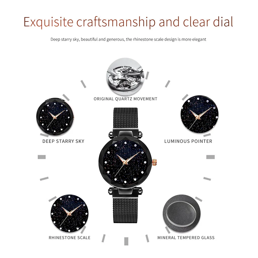 Женские часы 2020 роскошные с кристаллами модные звездного неба женские новые