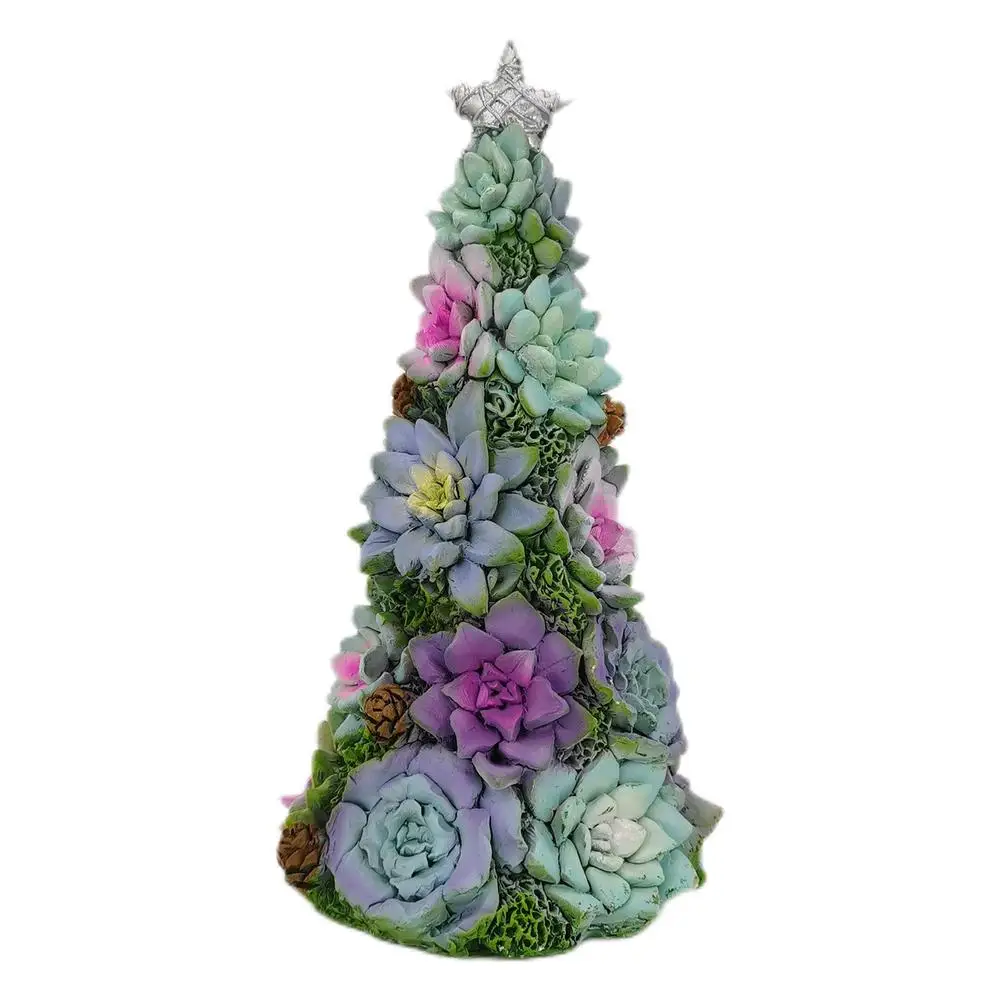 

315 X 315 X 787in Desktop Christmas Tree Resin Artificial Succulents Table Top Pine Tree Christmas Tabletop Tree Decor Cute And