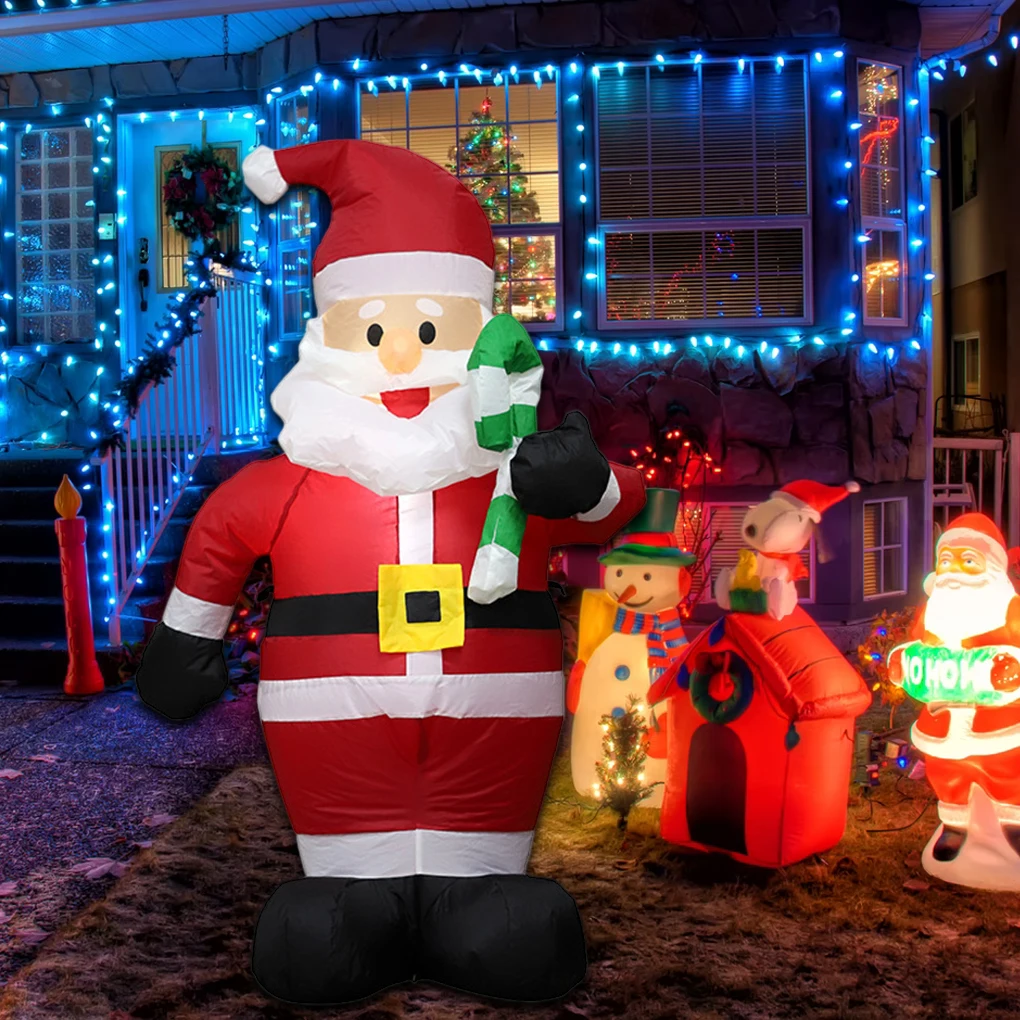 

1.2M Merry Christmas Inflatable Santa Light Ornament Winter Holiday Inside Outside Courtyard Lighted Decor LED Prop Adults