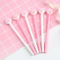 2pcs 0 5mm cute kawaii pink white cat paw gel pen signature pens for office school writing supplies stationery gift