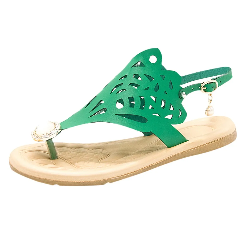 Богемные туфли женские летние сандалии в римском стиле на плоской подошве