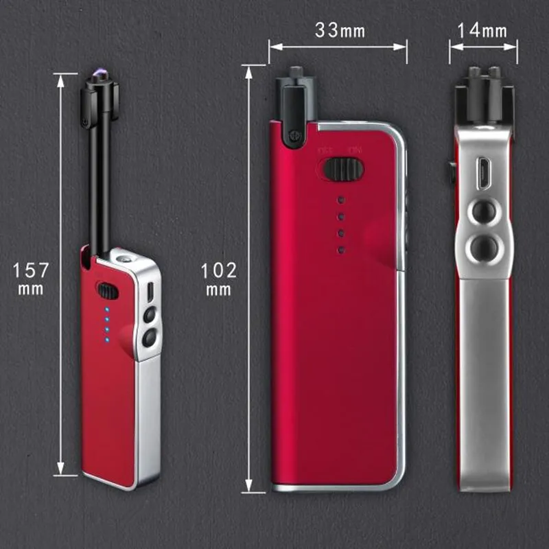 

New Creative Telescopic Arc lighter for BBQ / Gas stoves USB charging Cigarette lighter Windproof flameless Electronic lighters