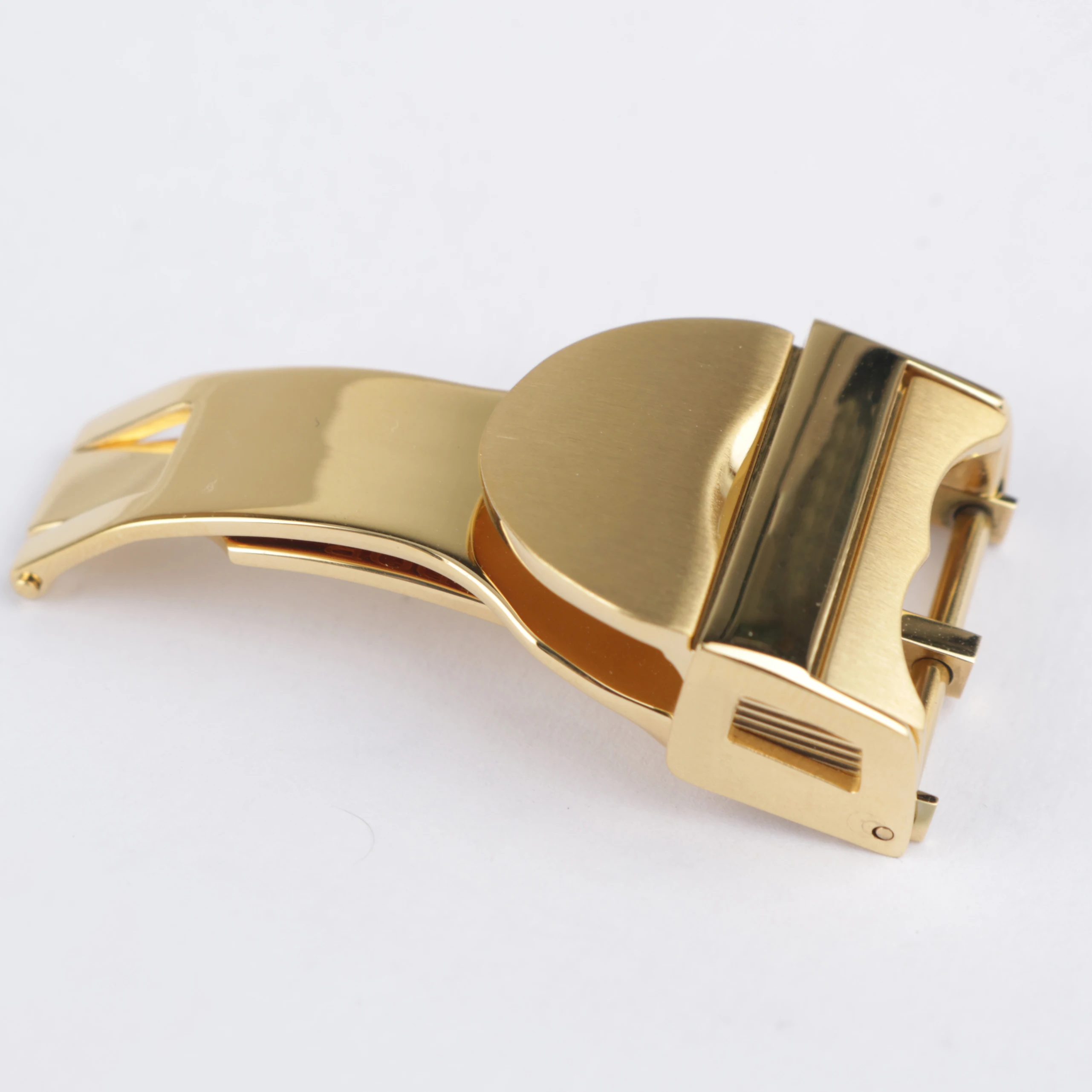Rolamy 18mm High Quality Silver Gold Watch Band Buckle Deployment Clasp For Less 2.5mm For Tudor Rubber Leather Strap Belt