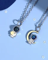 fashion spaceman astronaut pendant necklace creative astronaut moon star necklace for couple simple chain necklace jewelry gift