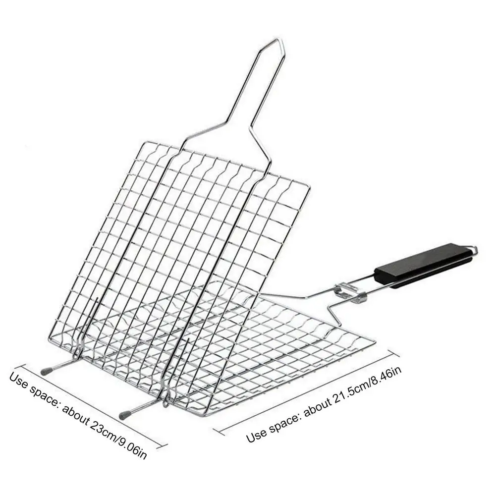 

Stainless Steel BBQ Grill Basket Grilling Tool for Fish Vegetable Grilling Vegetable Holder Kitchen Bar Specialty Tools