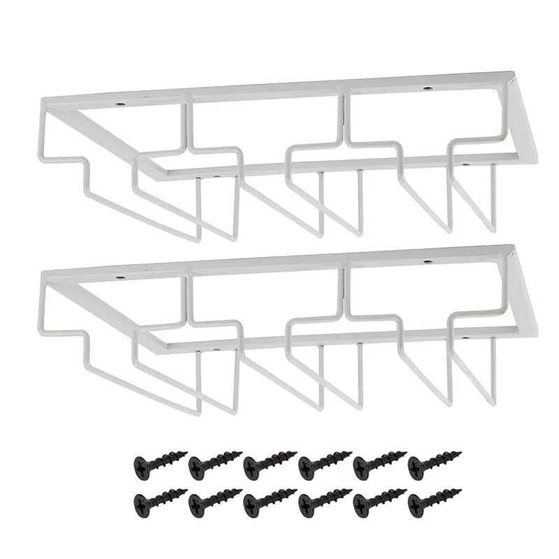 

Wine Glass Rack Under Cabinet Hanging Stemware Rack, Metal Wine Glass Holder Under Shelf for Bar Kitchen