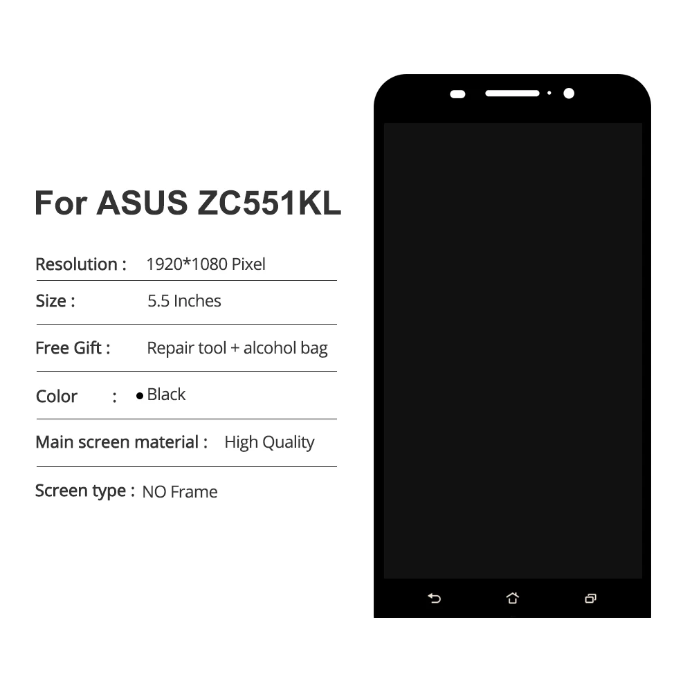 Черный ЖК дисплей 5 дюйма ZC550KL для Asus Zenfone Max экран с рамкой ASUS дисплей|Экраны