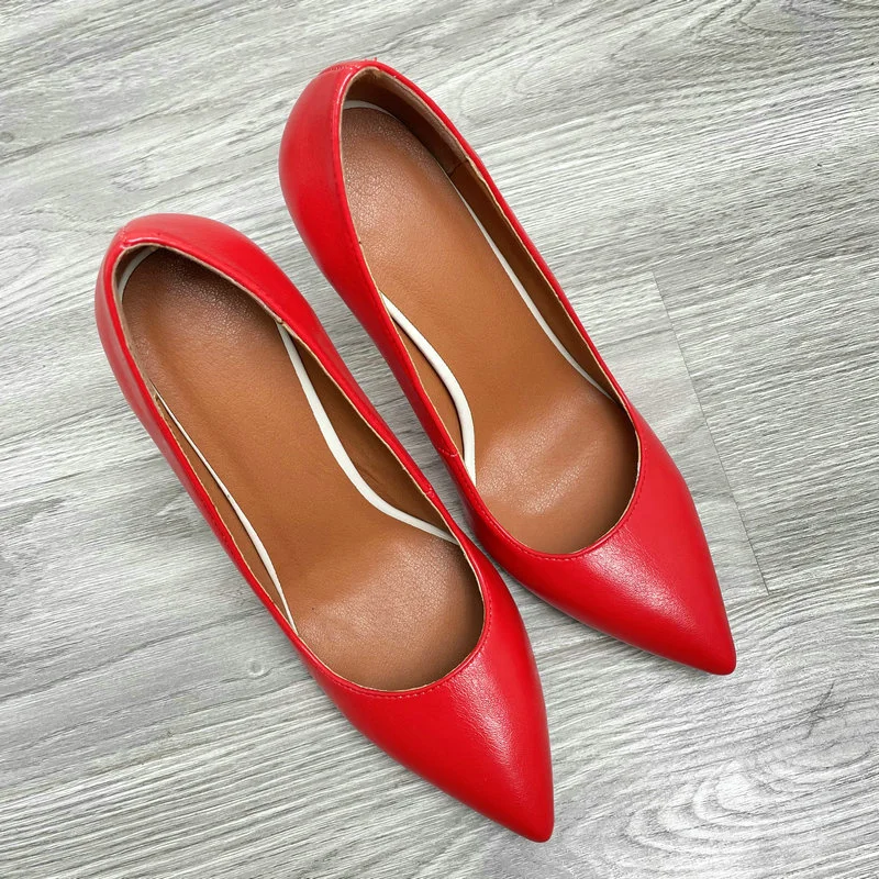 

Faux Leather High Heels 12cm 10cm Pointed Toe Heeled Shoes Women's Stilettos Beige Red Black Brown Super Heels Slip-on Shoes