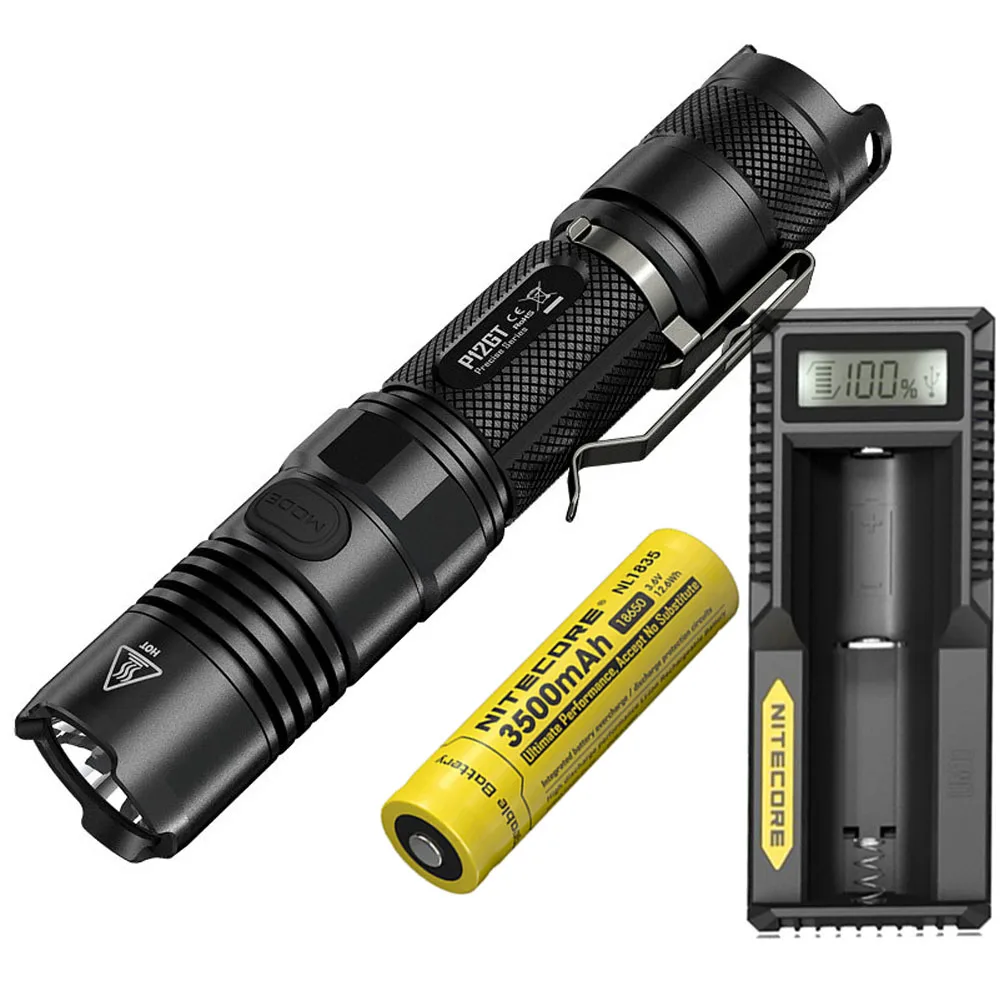NITECORE P12GT светодиодный тактический вспышки светильник черный CREE XP-L HI V3 Светодиодный max 1000LM дальность луча 320 измерительный прибор наружный фонарь портативный светильник