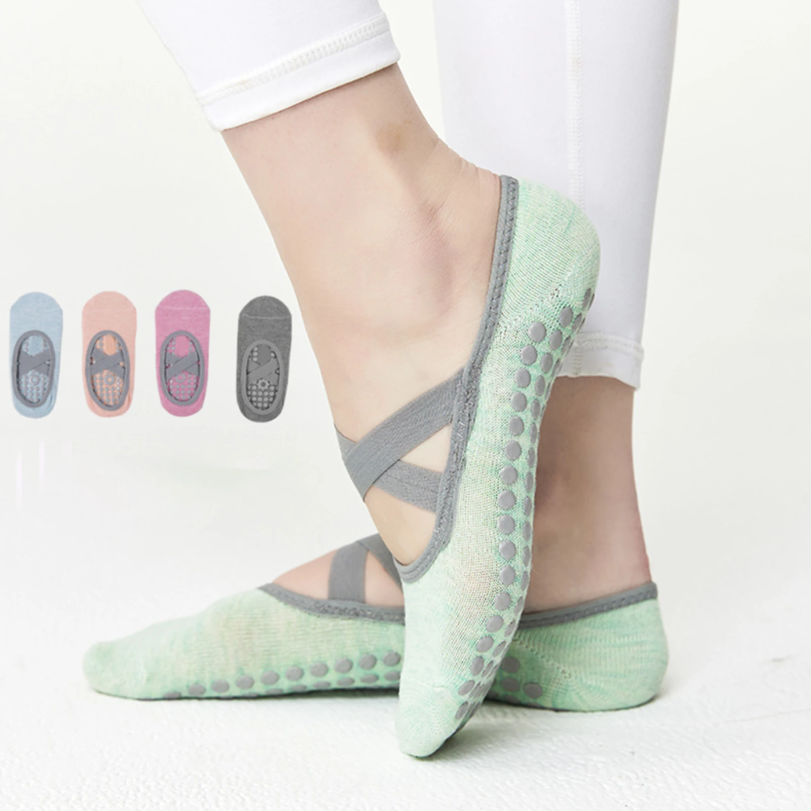 

3 Pairs Women's Pure Cotton Non-slip Socks High Quality Breathable Sock for Pilates Yoga Sport Ballet Dance Fitness Heal