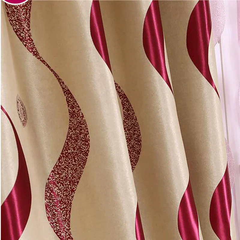 Китайские классические затемняющие занавески S в полоску из хлопка и полиэстера