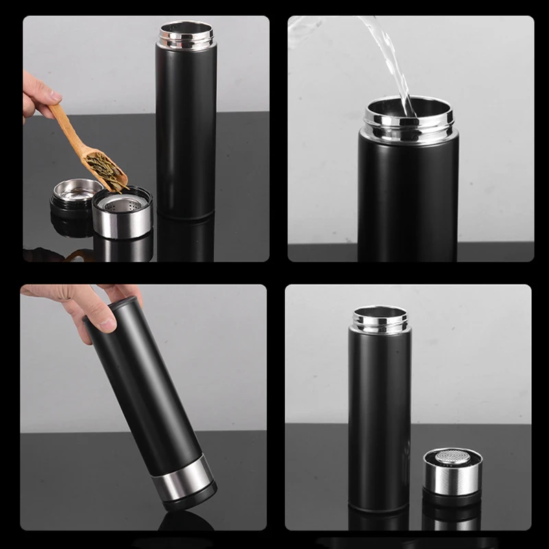 

NEW 500ml Stainless Steel Smart Thermos Temperature Display Vacuum Flasks Portable Handle Thermos Bottle Tea Cup Business Office