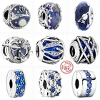 Бусина-Шарм голубое небо из серебра 925 пробы