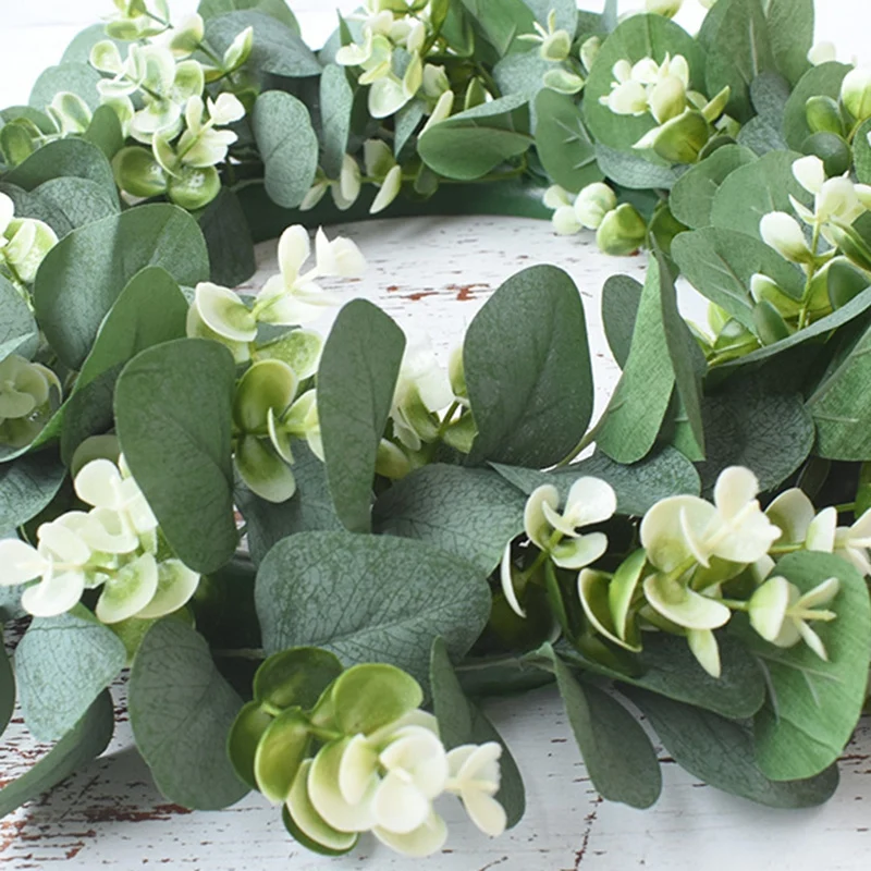 

Simulation Eucalyptus Money Leaf Artificial Wreath Door Threshold Flower Diy Wedding Home Party Pendant Wall Decor