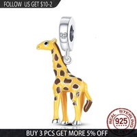 2021 new stylish giraffe charms beads fit original 925 pandora bracelet bangle silver color making diy women jewelry gift