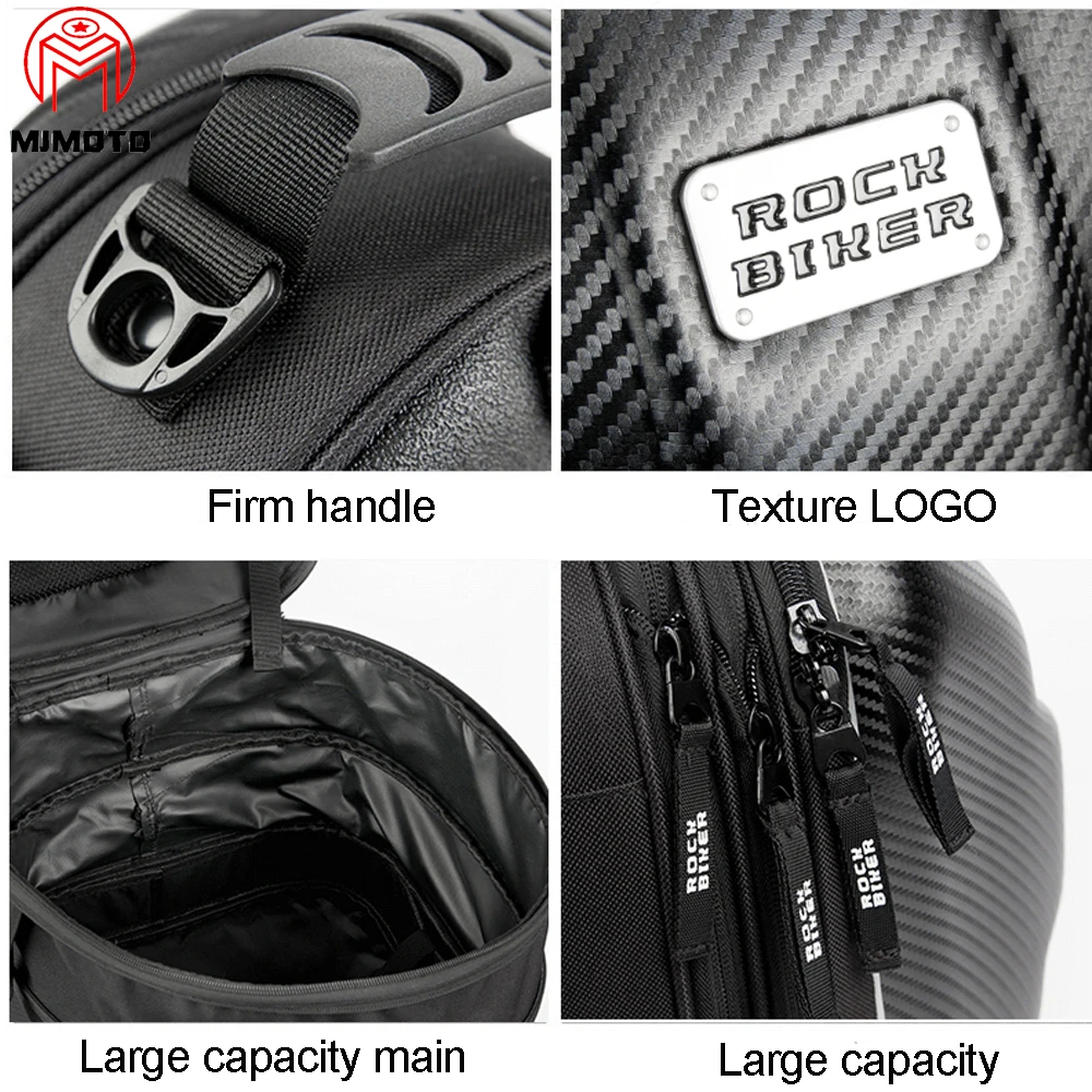 Carbon Fiber Hard Shell Motorcycle Bags Backpack Female Tail Bag Multifunctional Waterproof Back Seat Pack Biker Large Capacity |