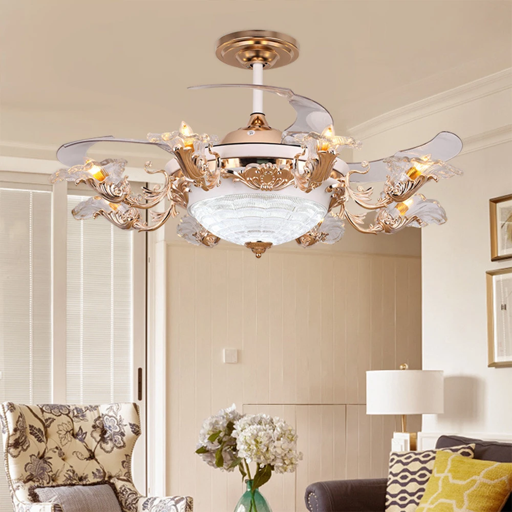 Роскошные светодиодсветодиодный невидимые выдвижные потолочные вентиляторы