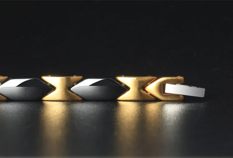 Black White Ceramic Bracelets For Women Gold Stainless Steel Jewelry Womens Hand Accessories Health Magnetic Men's | Украшения и