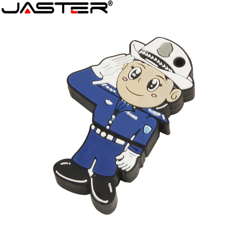 JASTER Новое поступление полицейский человек usb флэш-накопитель traffice pendrive 4 ГБ 8 16 32 64